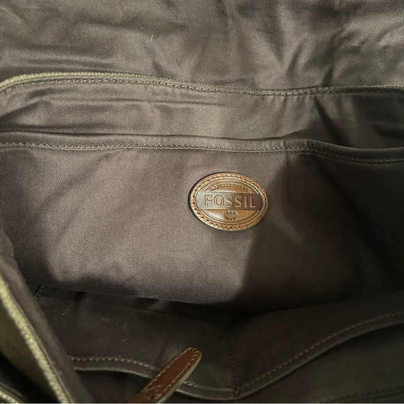 👜 Fossil Canvas & Leather Messenger Bag — Vintage Style Crossbody Laptop Satchel - Picture 6 of 9